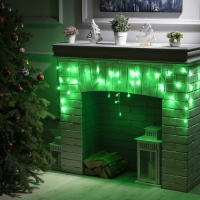 Гирлянда &laquo;Бахрома&raquo; 1.8 &times; 0.5 м, IP20, прозрачная нить, 48 LED, свечение зелёное, 8 режимов, 220 В