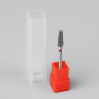 Фреза твердосплавная для маникюра «Тонкий конус», мелкая нарезка, 4 × 15 мм, в пластиковом футляре Фреза твердосплавная для маникюра «Тонкий конус», мелкая нарезка, 4 × 15 мм, в пластиковом футляре