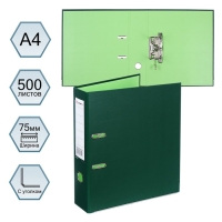 Папка-регистратор А4, 75 мм, Lamark, ПВХ, двухстороннее покрытие, металлическая окантовка, карман на корешок, собранная, зеленый/фисташковый Папка-регистратор А4, 75 мм, Lamark, ПВХ, двухстороннее покрытие, металлическая окантовка, карман на корешок, собранная, зеленый/фисташковый