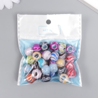 Бусины для творчества пластик "Шарики красочные разводы" набор 20 гр 1х1,2х1,2 см