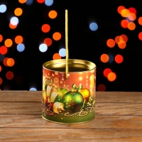 Новый год. Подарочная коробка, тубус &laquo;Новогодние игрушки&raquo; 120 х 120 мм (100 мм внутр. высота).