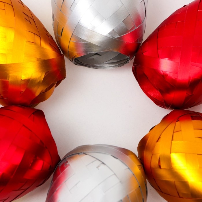 Лента упаковочная матовый металлик 0,5 см х 10 м, цвета МИКС Лента упаковочная матовый металлик 0,5 см х 10 м, цвета МИКС