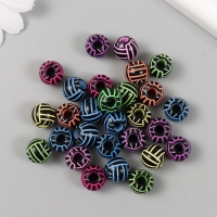 Бусины для творчества пластик "Неоновые полоски на чёрном" набор 20 гр 1,1х1,1х1 см Бусины для творчества пластик "Неоновые полоски на чёрном" набор 20 гр 1,1х1,1х1 см