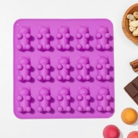 Форма для мармелада Доляна «Медвежата», силикон, 18×2 см, 15 ячеек (4,5×2,5×2 см), цвет МИКС Форма для мармелада Доляна «Медвежата», силикон, 18×2 см, 15 ячеек (4,5×2,5×2 см), цвет МИКС