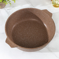 Жаровня &laquo;Гранит Brown&raquo;, 5 л, h=9 см, стеклянная крышка, антипригарное покрытие, цвет коричневый