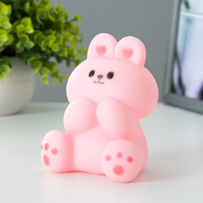 Ночник "Зайчик" LED 2Вт от батареек 3хLR44 розовый 7х9х11 см RISALUX