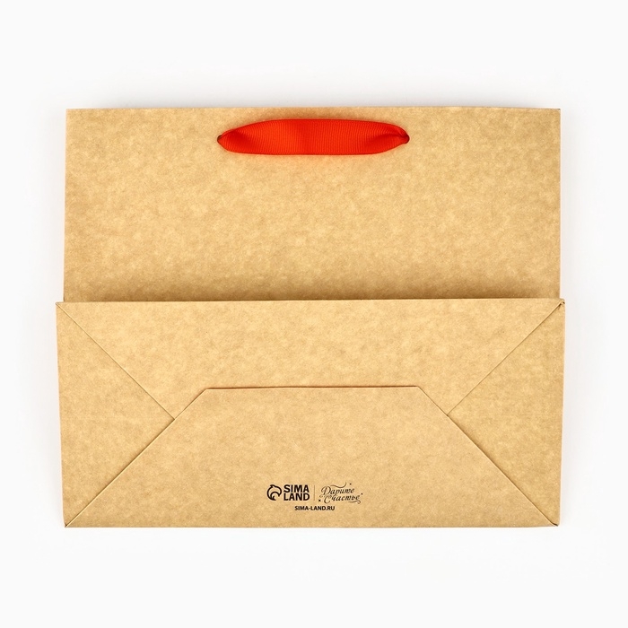 Пакет подарочный новогодний крафтовый с пластиковым окном &laquo;Новогоднее чудо&raquo;, 24 х 20 х 11см