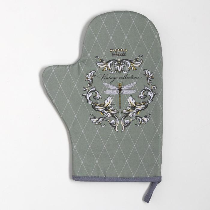 Набор кухонный &laquo;Vintage collection&raquo; варежка-прихватка 20х28см, прихватка 19х19см,100% хл