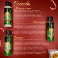 Новогодний подарочный набор косметики &laquo;Новогодние огни&raquo;, с ароматом миндаля и мандарина. Зеленая серия