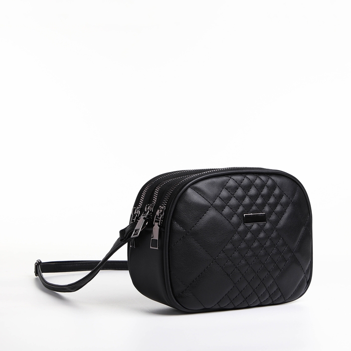 Сумка женская кросс-боди на молнии, цвет чёрный Сумка женская кросс-боди на молнии, цвет чёрный