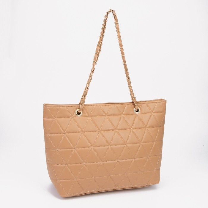 Сумка-шопер женская на молнии, цвет бежевый Сумка-шопер женская на молнии, цвет бежевый