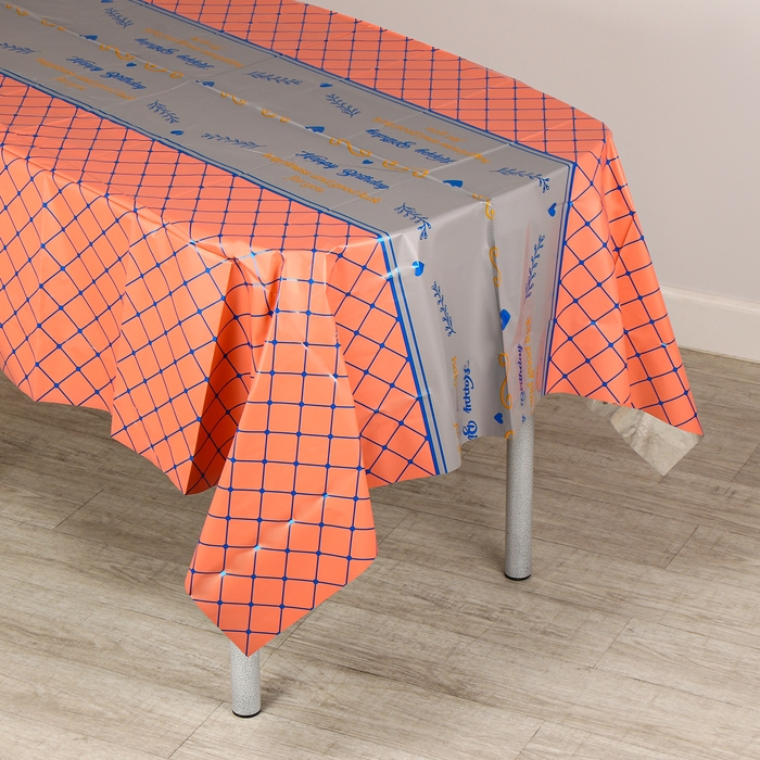 Скатерть &laquo;Квадратики&raquo;, 137 &times; 183 см., цвет оранжевый