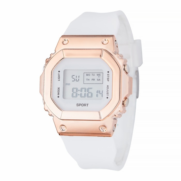 Часы наручные электронные Sport, ремешок силикон, белые Часы наручные электронные Sport, ремешок силикон, белые