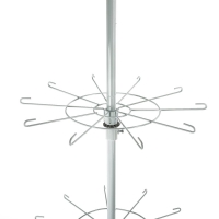 Вертушка на колёсах, 5 ярусов по 10 крючков, 50&times;50&times;190, цвет белый