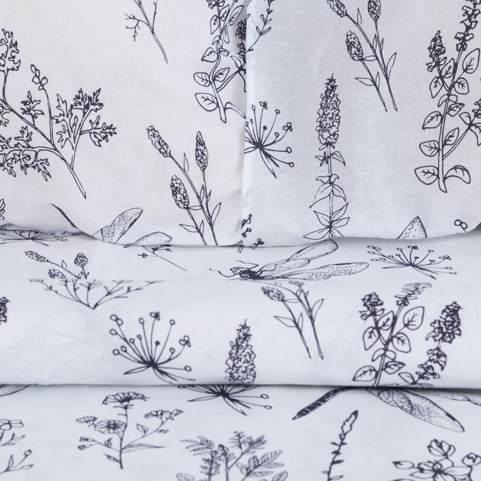 Постельное бельё "Этель" евро Стрекозы 200 *217 см, 220*240 см, 70*70 см -2 шт, бязь