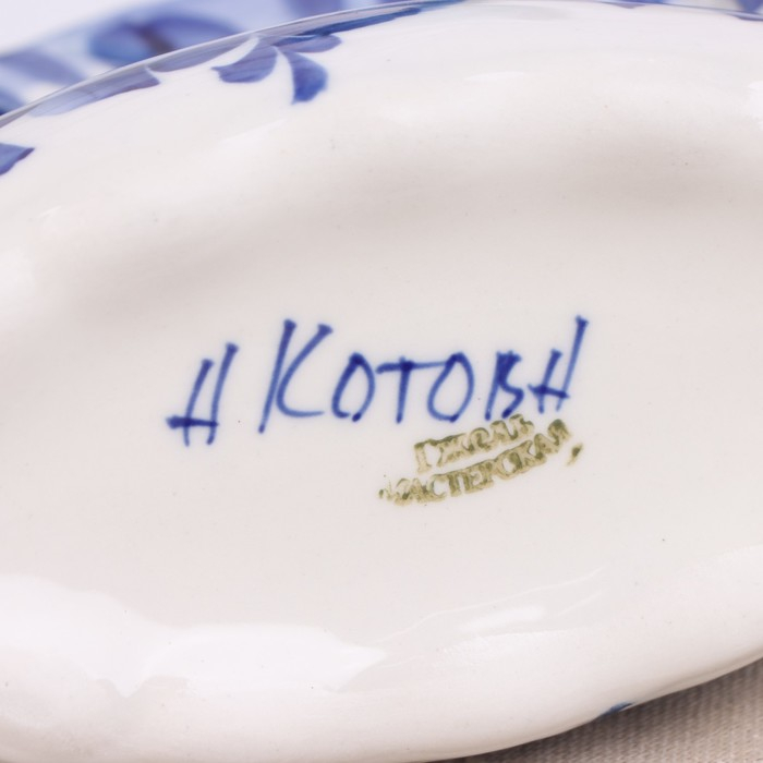 Салфетница &laquo;Ракушка&raquo;, гжель