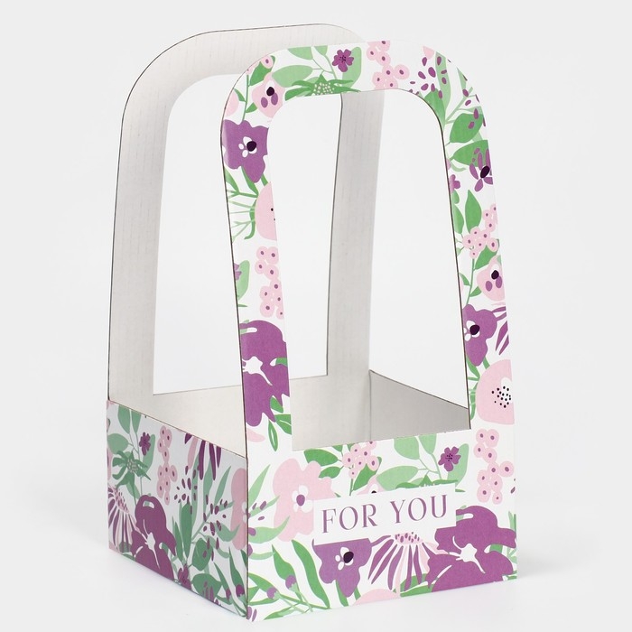 Коробка-переноска для цветов &laquo;Only for you&raquo;, 12 &times; 12 &times; 22 см