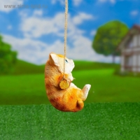 Подвесной декор "Котенок" 10х10х15см рыжий Подвесной декор "Котенок" 10х10х15см рыжий