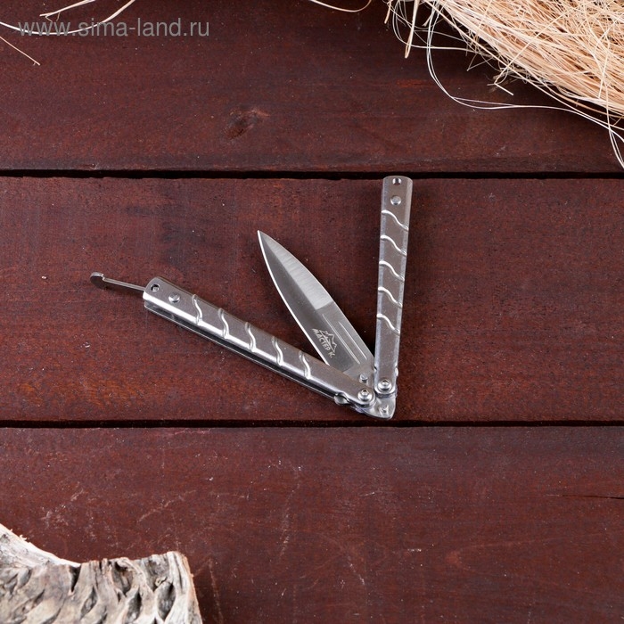 Нож-бабочка Нож-бабочка "Калиго", Мастер К, темный хром, лезвие 7,7см, рукоять 9,2см