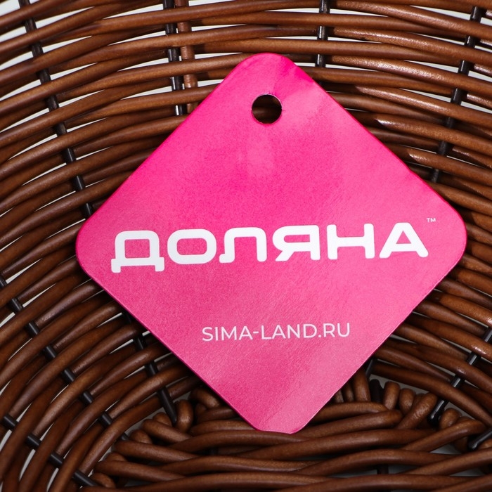 Корзинка для подачи Доляна «Огайо», d=23 см, круглая, цвет коричневый Корзинка для подачи Доляна «Огайо», d=23 см, круглая, цвет коричневый