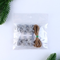 Прищепки для декора &laquo;Снежинки&raquo; серебряные, 6 шт.