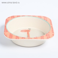 Набор детской бамбуковой посуды &laquo;Жираф&raquo;, тарелка, миска, стакан, приборы, 5 предметов