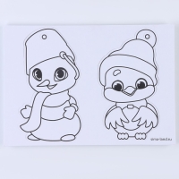 Аппликация фольгой на новый год &laquo;Снеговик со снегирем&raquo;&lrm;, новогодний набор для творчества