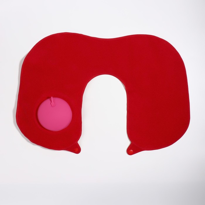 Подушка для шеи дорожная, надувная, с насосом, 47 &times; 27 см, цвет МИКСУдалила  картонная коробка,