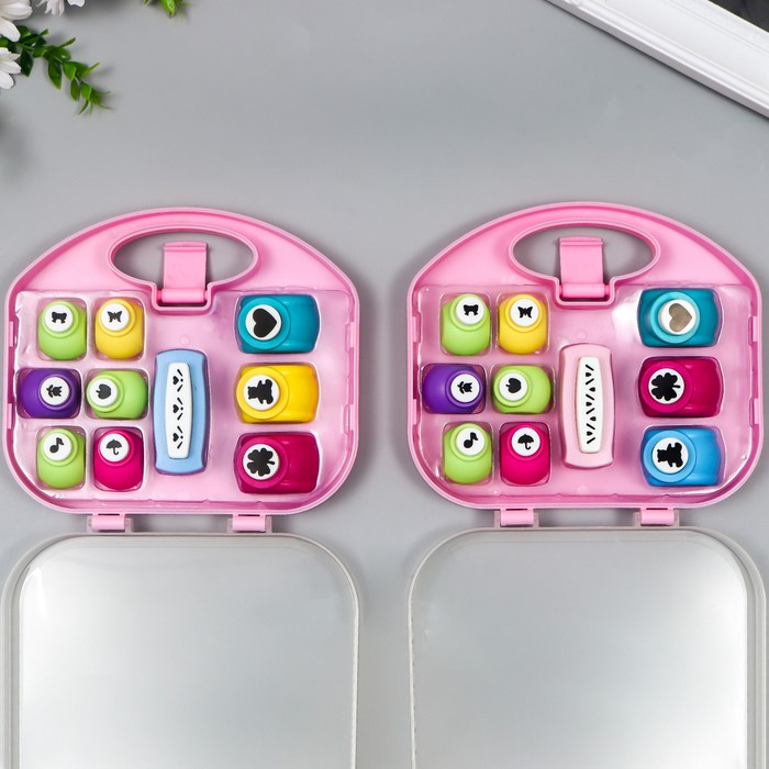 Набор фигурных дыроколов в сундучке, 10 шт МИКС Набор фигурных дыроколов в сундучке, 10 шт МИКС