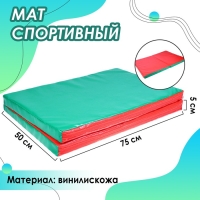 Мат, 100x75x5 см, 1 сложение, цвет красный/зелёный Мат, 100x75x5 см, 1 сложение, цвет красный/зелёный