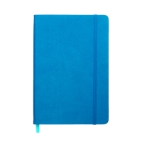 Ежедневник недатированный A5, 140л, клетка, кожзам, на резинке, желтый срез, Синий