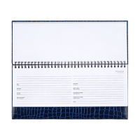 Планинг датированный 2025 года, Attomex. Arkona, 64 листа, твердая обложка бумвинил с поролоном, блок 70 г/м2, синий, 294 х 142мм