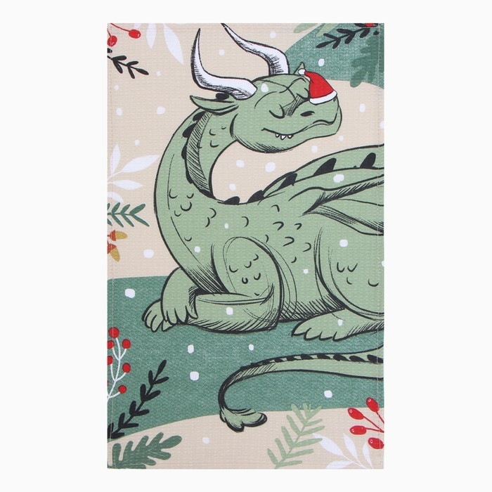 Новый год. Набор полотенец Доляна "Новогоднее настроение" 28х46 см - 2 шт, 100% хл, вафля 160 г/м2