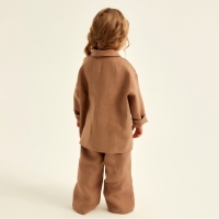 Костюм детский домашний (рубашка и брюки) SL HOME р 34 (122-128), кофейный
