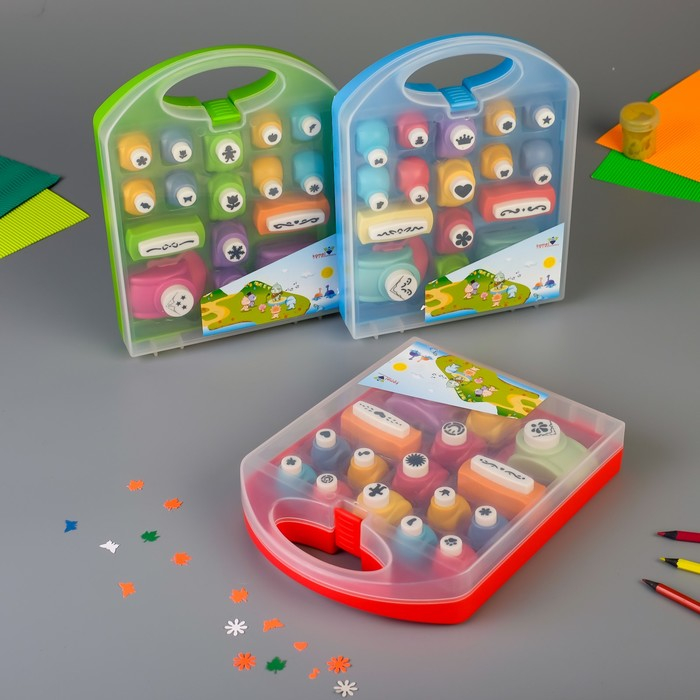 Набор фигурных дыроколов в сундучке 16 шт 26,5х20,5х4,5 см Набор фигурных дыроколов в сундучке 16 шт 26,5х20,5х4,5 см