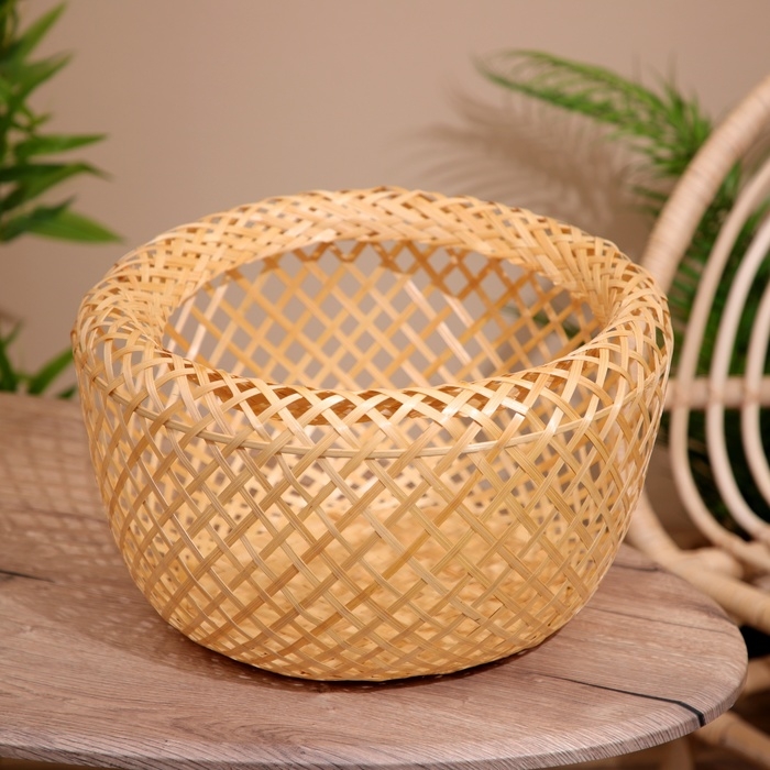 Корзинка плетёная, из бамбука 40х40х25 см