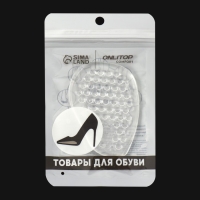 Полустельки для обуви, с протектором, силиконовые, 9,5 &times; 6,3 см, пара, цвет прозрачный