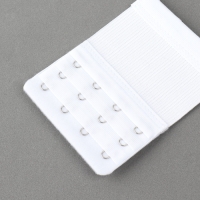 Застёжка-удлинитель для бюстгальтера, 3 ряда, 4 крючка, 7,5 &times; 10 см, 3 шт, цвет белый/бежевый/чёрный