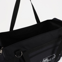 Сумка дорожная на молнии, 3 наружных кармана, длинный ремень, цвет чёрный Сумка дорожная на молнии, 3 наружных кармана, длинный ремень, цвет чёрный