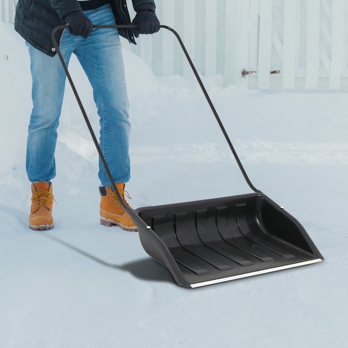 Движок для уборки снега, пластиковый ковш 47 &times; 70 см, металлическая планка, металлическая ручка