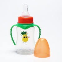 Бутылочка для кормления &laquo;Ананасик&raquo;, классическое горло, от 0 мес, 150 мл., приталенная, с ручками