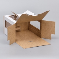 Коробка под торт 2 окна, с ручками, белая, 22 х 22 х 15 см Коробка под торт 2 окна, с ручками, белая, 22 х 22 х 15 см