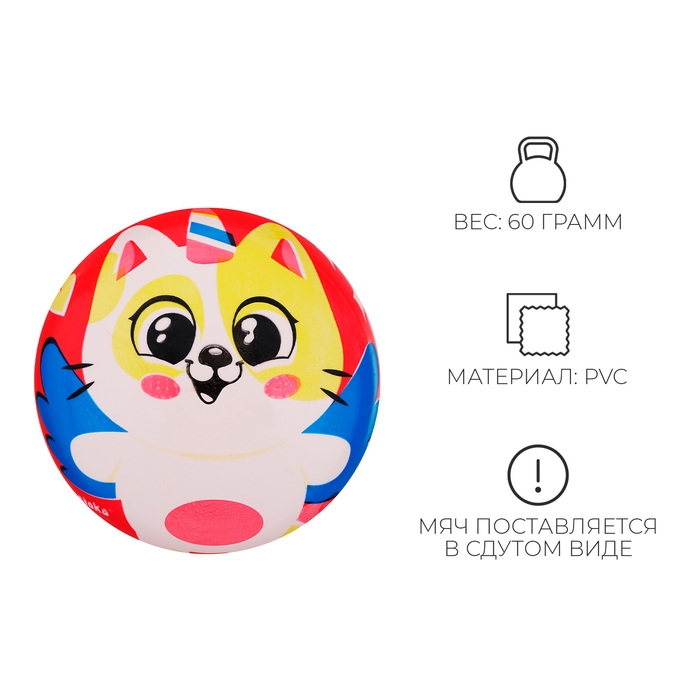 Мяч детский ZABIAKA &laquo;Котик&raquo;, d=22 см