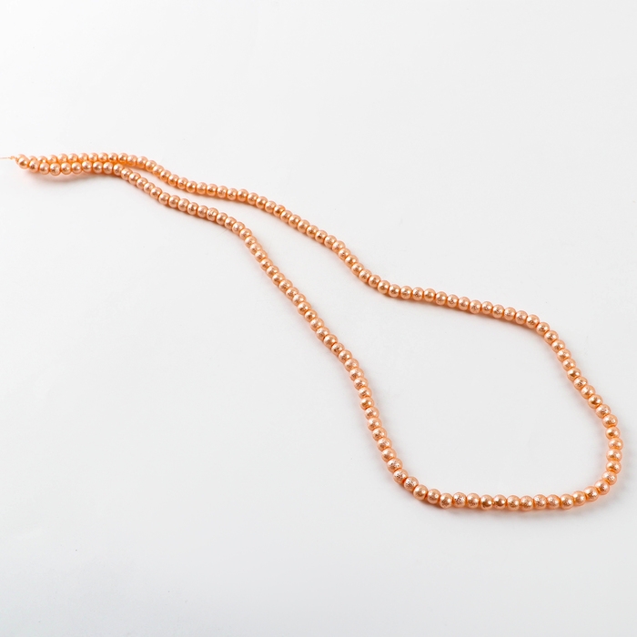 Бусины из стекла, набор 140 шт., размер 1 шт. 6 &mdash; мм, цвет оранжевый