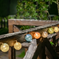 Садовая гирлянда на солнечной батарее &laquo;Клубки&raquo; Uniel, IP44, 1,8 м, теплый белый