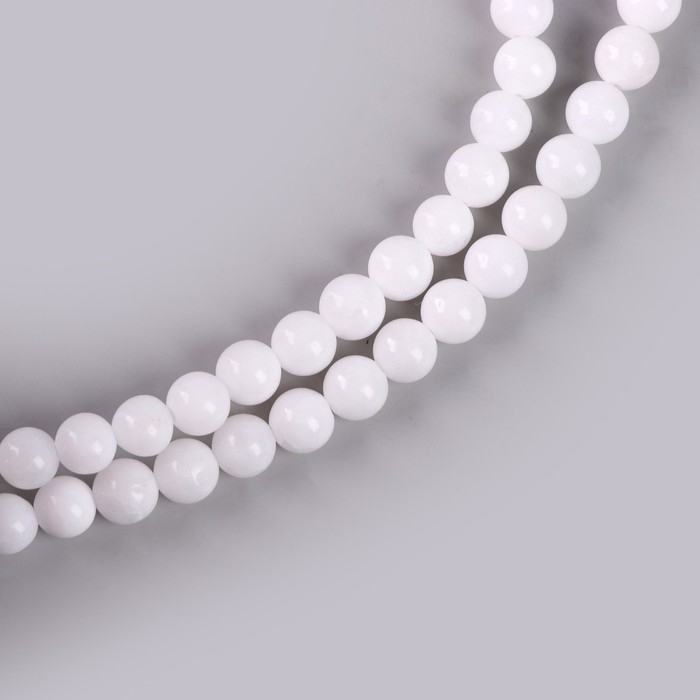 Бусины из натурального камня &laquo;Белый агат&raquo; набор 58 шт., размер 1 шт. &mdash; 6 мм