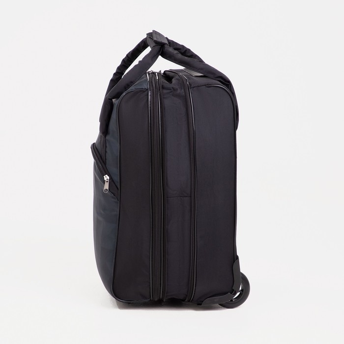 Чемодан малый 37 л (S), с расширением, сумка дорожная на молнии, цвет чёрный