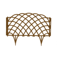 Ограждение декоративное, 34 &times; 270 см, 6 секций, пластик, коричневое, &laquo;Диадема&raquo;