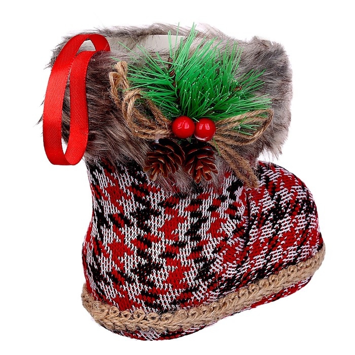 Конфетница &laquo;Сапожок&raquo;, с еловой веточкой