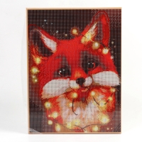 Алмазная мозаика с полным заполнением на холсте с подрамником &laquo;Лисенок&raquo;, 30 х 40 см